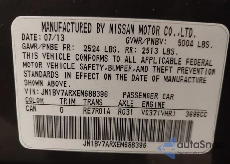 2014 Infiniti Q50 Sport from USA, damaged, VIN JN1BV7ARXEM688396